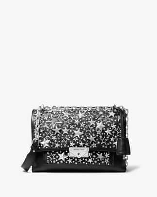 Shop Cece Medium Star-Embellished Leather Convertible Shoulder Bag