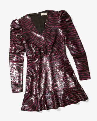 shop Tiger Sequined Flounce Dress