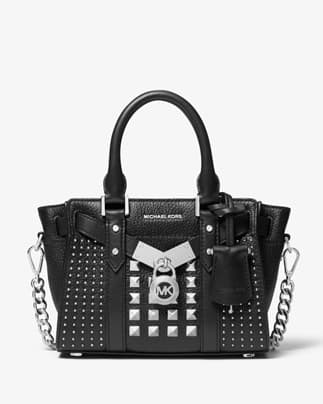 Nouveau Hamilton Extra-Small Studded Pebbled Leather Crossbody Bag